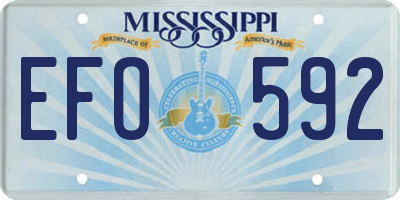 MS license plate EFO592