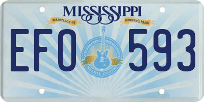 MS license plate EFO593