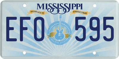 MS license plate EFO595