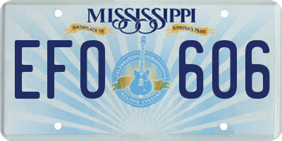 MS license plate EFO606