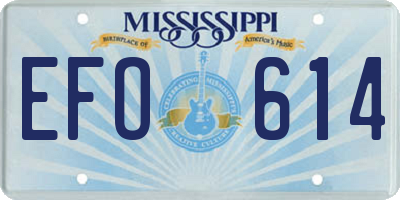 MS license plate EFO614