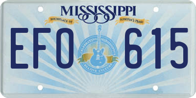 MS license plate EFO615