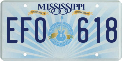 MS license plate EFO618