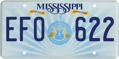 MS license plate EFO622