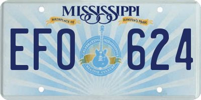 MS license plate EFO624