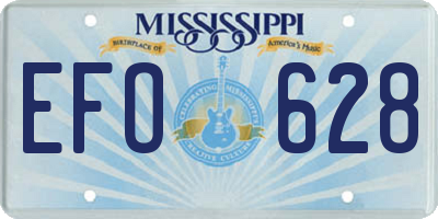 MS license plate EFO628