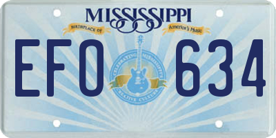 MS license plate EFO634