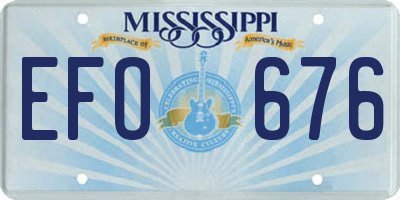 MS license plate EFO676