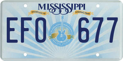 MS license plate EFO677