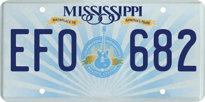 MS license plate EFO682