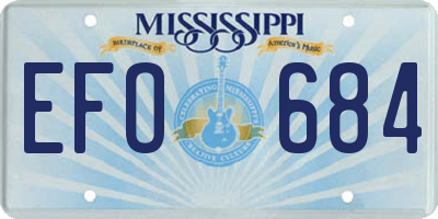 MS license plate EFO684