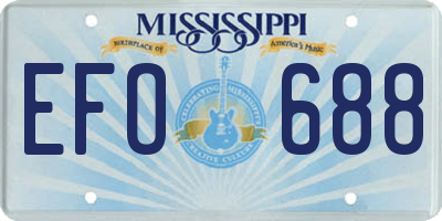 MS license plate EFO688