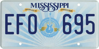 MS license plate EFO695