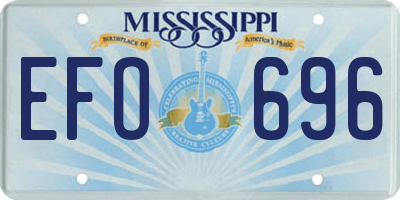 MS license plate EFO696