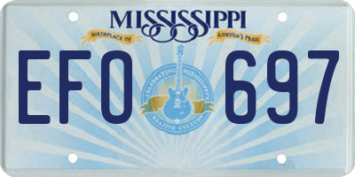 MS license plate EFO697