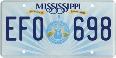 MS license plate EFO698