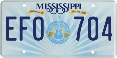 MS license plate EFO704