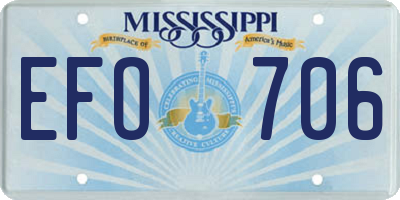 MS license plate EFO706