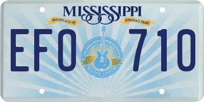 MS license plate EFO710