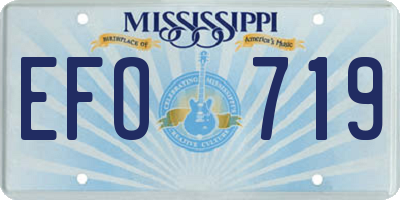 MS license plate EFO719