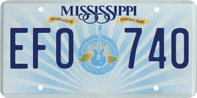 MS license plate EFO740