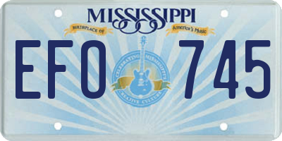 MS license plate EFO745