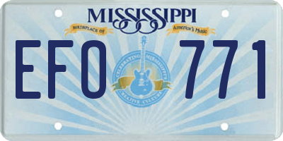 MS license plate EFO771