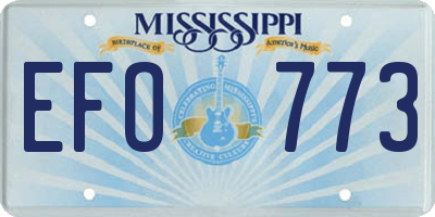 MS license plate EFO773
