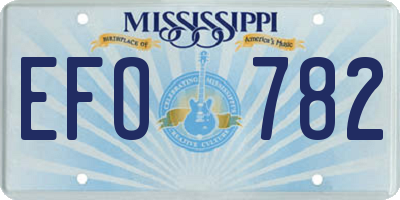 MS license plate EFO782