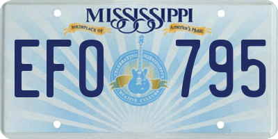 MS license plate EFO795