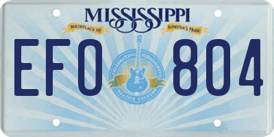 MS license plate EFO804