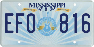 MS license plate EFO816