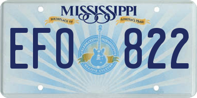 MS license plate EFO822