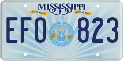 MS license plate EFO823