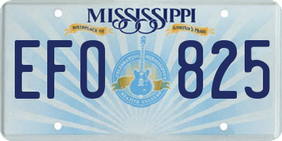 MS license plate EFO825