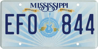 MS license plate EFO844