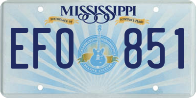 MS license plate EFO851