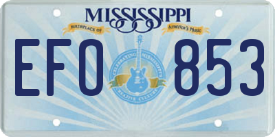 MS license plate EFO853