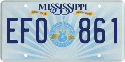 MS license plate EFO861