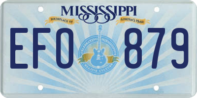 MS license plate EFO879