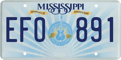 MS license plate EFO891