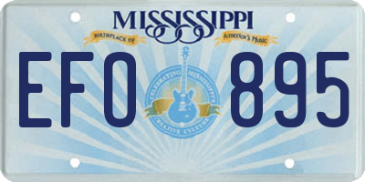 MS license plate EFO895