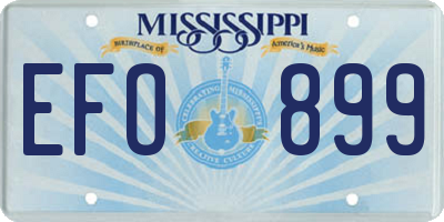 MS license plate EFO899