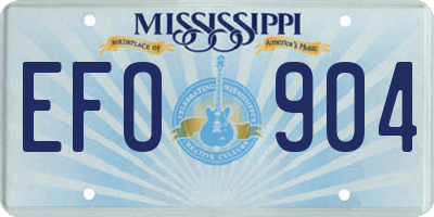 MS license plate EFO904