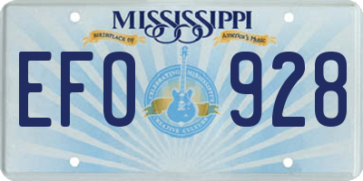 MS license plate EFO928