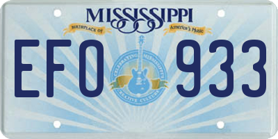 MS license plate EFO933