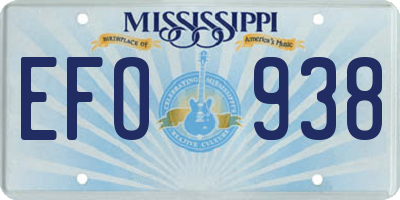 MS license plate EFO938