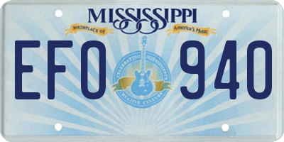 MS license plate EFO940