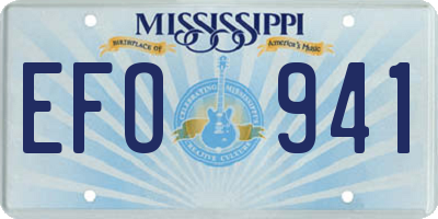 MS license plate EFO941