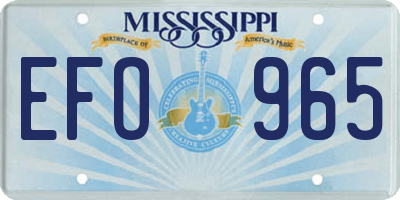 MS license plate EFO965